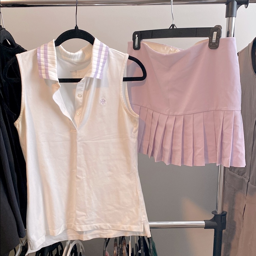Tory Burch Lilac Pleated Mini Skirt